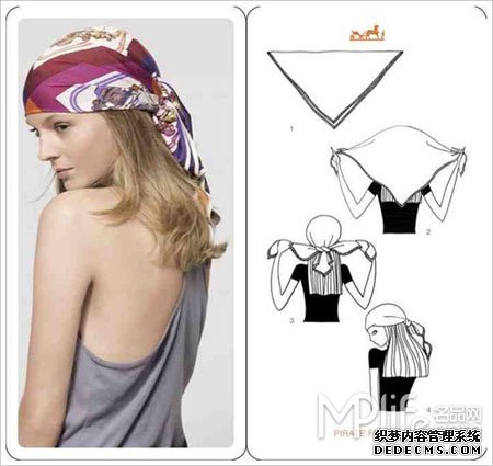 丝巾变头巾不同的方法不同的风格